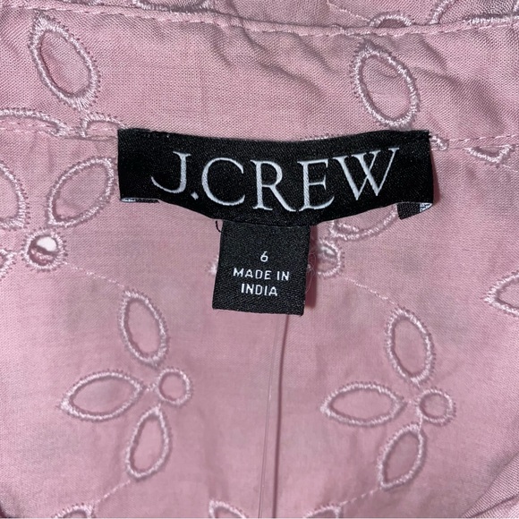 J. CREW Women's Spring Garden Eyelet Top Pale Orchid Sz 6 Pink NWT Coquette - Picture 4 of 9